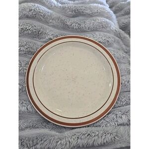 Rego C762-21 Brown Rim Speckle Restaurant Ware Round Serving Side Plate 6.5" EUC